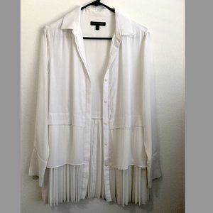 Banana Republic button down blouse with chiffon pleats, Size S
